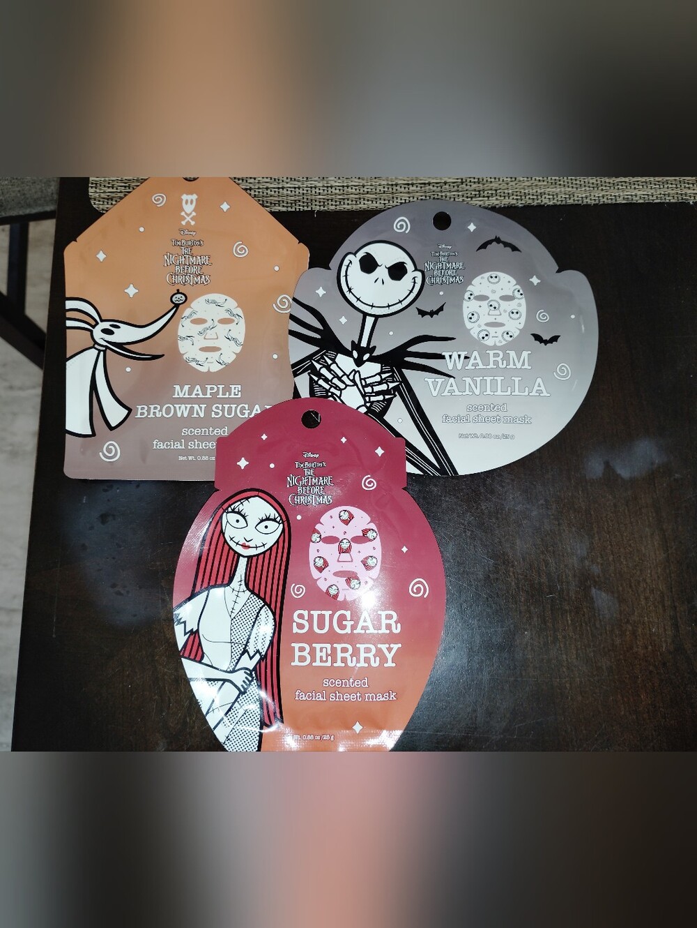 Nightmare before Christmas three pack facial mask warm vanilla sugar Berry and